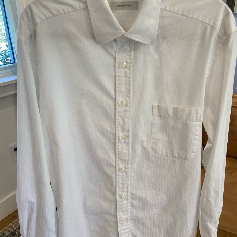 Ermenegildo Zegna Designer Mens Shirt White